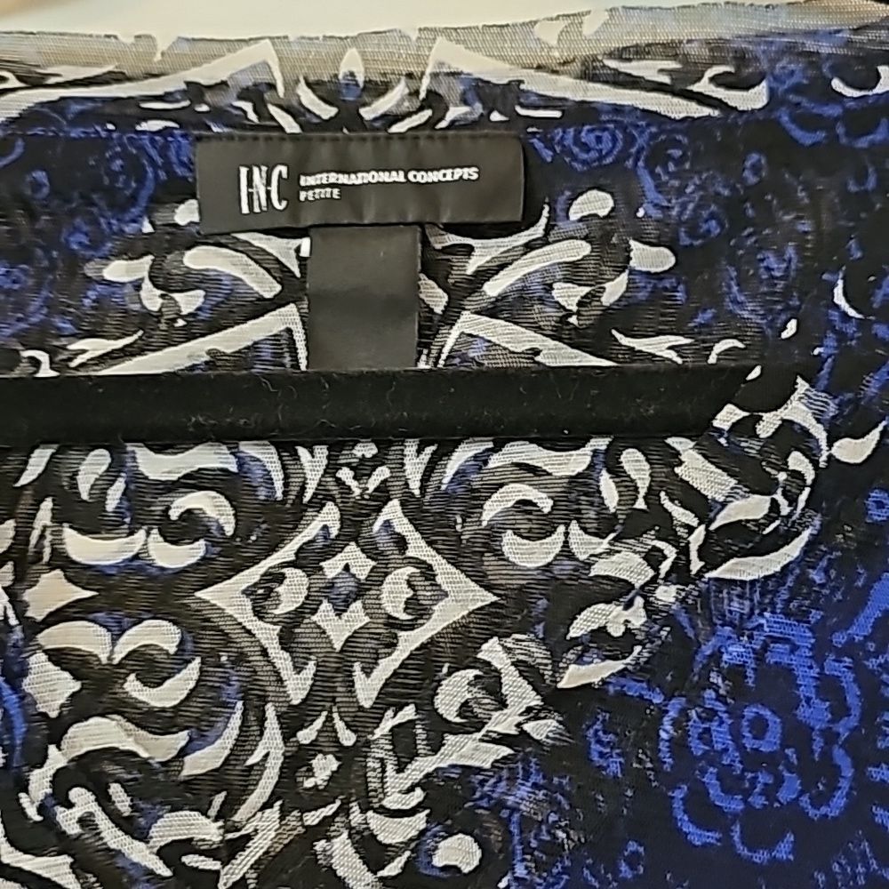 INC Side-Ruched 3/4 Sleeve Top - Picture 4 of 4